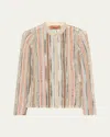 Missoni Striped Lame Slub Cardigan In Sm9kr-multi Orange -