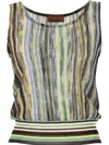Missoni Multicolor Striped Lame Top In グリーン