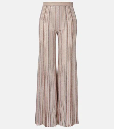 Missoni Striped Lamé Wide-leg Pants In Neutral