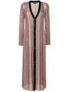 MISSONI STRIPED LONG CARDIGAN WITH METALLIC THREADING AND SEQUIN EMBELLISHMENT