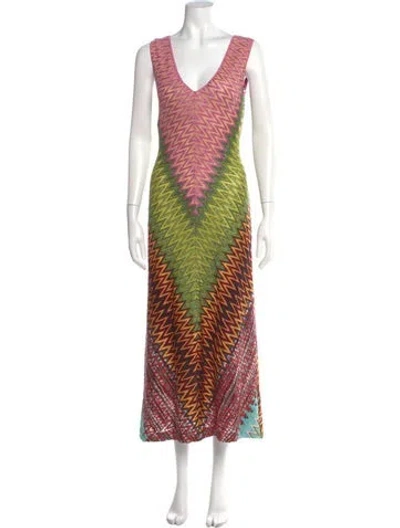 Pre-owned Missoni Striped Long Dress
