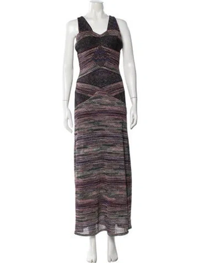 Pre-owned Missoni Striped Long Dress
