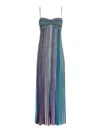 Missoni Sequin-embellished Striped Ribbed-knit Maxi Dress In Azul