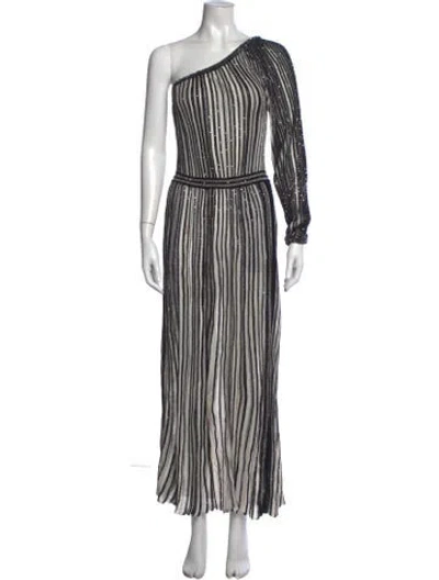 Pre-owned Missoni Striped Long Dress In Black