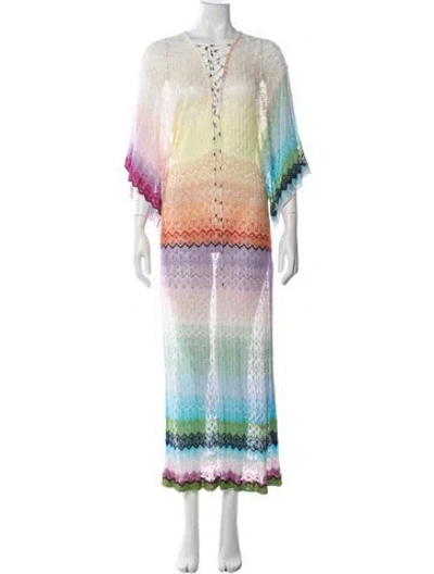 Pre-owned Missoni Striped Long Dress In Blue