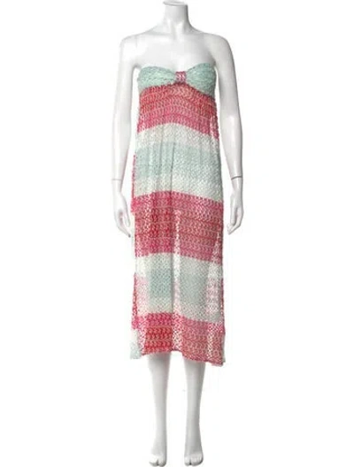 Pre-owned Missoni Striped Long Dress In Blue
