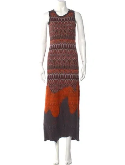 Pre-owned Missoni Striped Long Dress In Multi