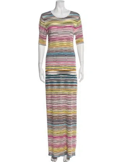 Pre-owned Missoni Striped Long Dress In Multi