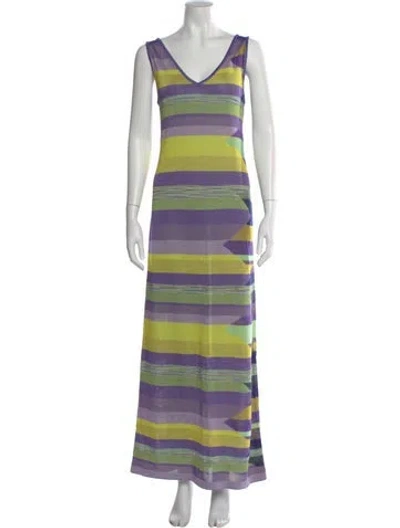 Pre-owned Missoni Striped Long Dress In Multi