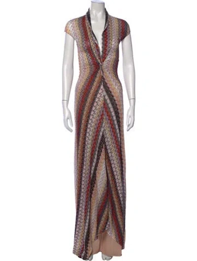 Pre-owned Missoni Striped Long Dress In Multi