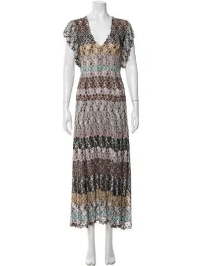 Pre-owned Missoni Striped Long Dress In Multi