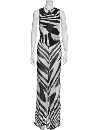 Pre-owned Missoni Striped Long Dress In Neutral