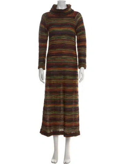Pre-owned Missoni Striped Long Dress In Neutral