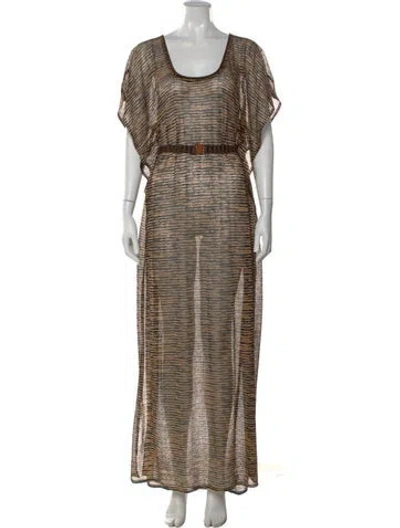Pre-owned Missoni Striped Long Dress In Neutral
