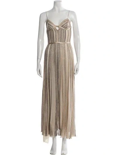 Pre-owned Missoni Striped Long Dress In Neutral