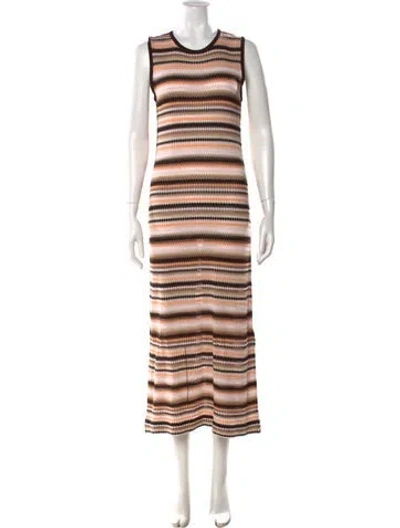 Pre-owned Missoni Striped Long Dress In Neutral