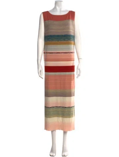 Pre-owned Missoni Striped Long Dress In Neutral