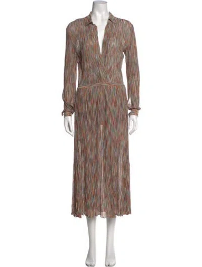 Pre-owned Missoni Striped Long Dress In Orange