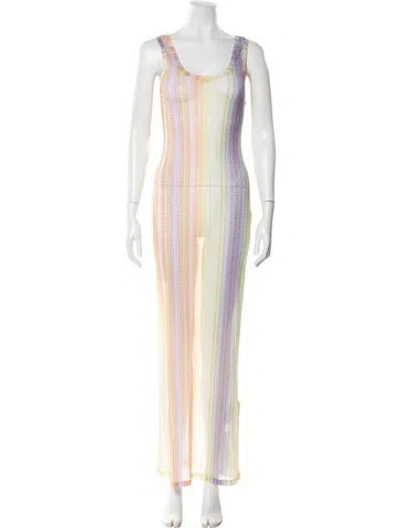 Pre-owned Missoni Striped Long Dress In Pink