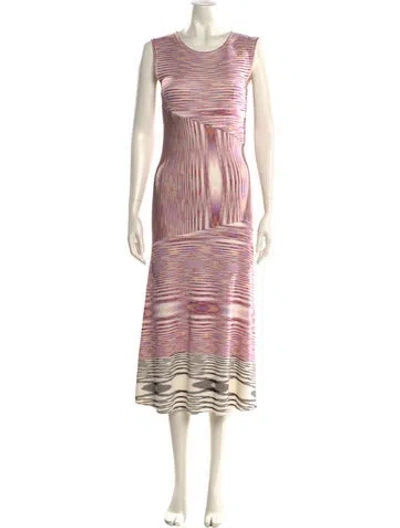 Pre-owned Missoni Striped Long Dress In Purple
