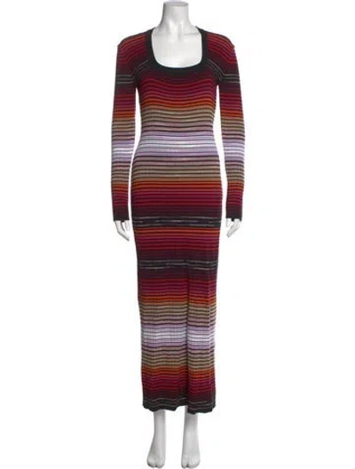 Pre-owned Missoni Striped Long Dress W/ Tags In Multi