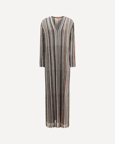 MISSONI STRIPED LONG DRESS WITH SEQUINS