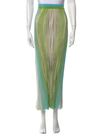 Pre-owned Missoni Striped Long Skirt In Green