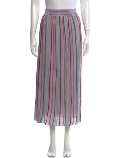 Pre-owned Missoni Striped Long Skirt In Purple