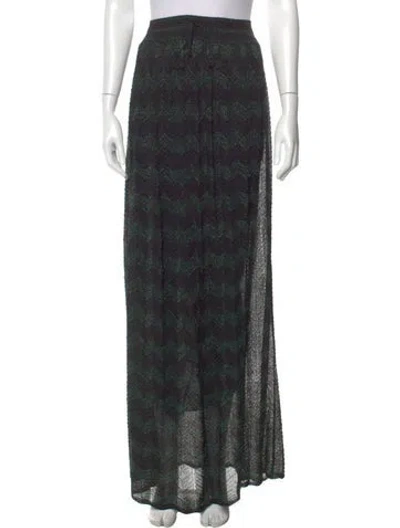 Pre-owned Missoni Striped Long Skirt W/ Tags In Green