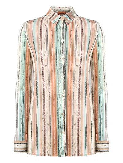Missoni Striped Long-sleeve Top In Multi