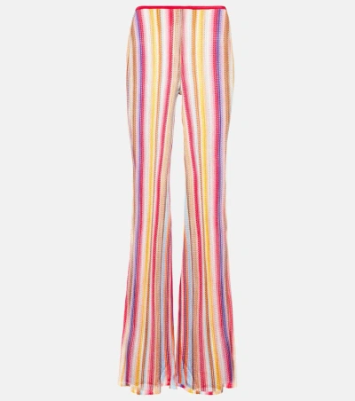 Missoni Striped Low-rise Flared Pants In Multicoloured