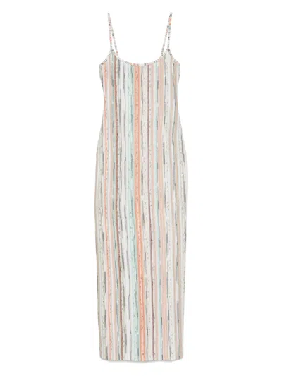 Missoni Striped Lurex Dress In Neutrals