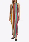 Missoni Striped Metallic Crochet-knit Maxi Dress In Multicolor