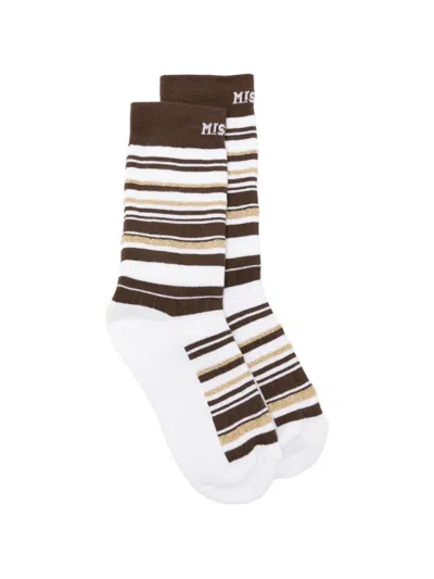 Missoni Striped Lurex-detail Socks In White