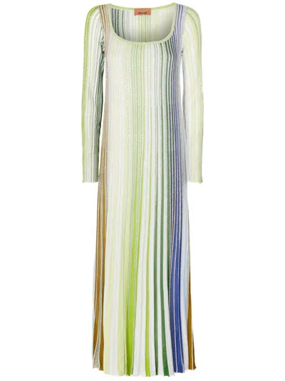 Missoni Striped Maxi Dress In White