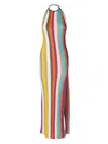 Missoni Striped Metallic Crochet-knit Maxi Dress In Pink