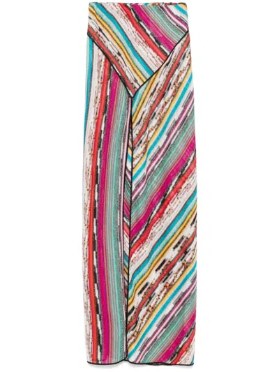 Missoni Striped Maxi Skirt In Multi Dark