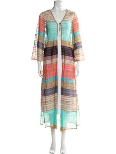 Pre-owned Missoni Striped Mesh Accents Robe