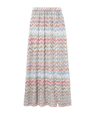 Missoni Striped Metallic Crochet-knit Maxi Skirt In Multi