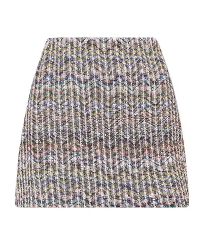 Missoni Striped Metallic Crochet-knit Mini Skirt In Black