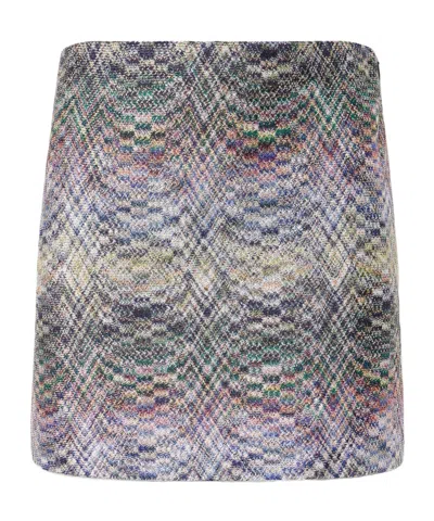 Missoni Striped Metallic Crochet-knit Mini Skirt In Multi