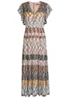 Missoni Striped Metallic-knit Midi Dress In Multi