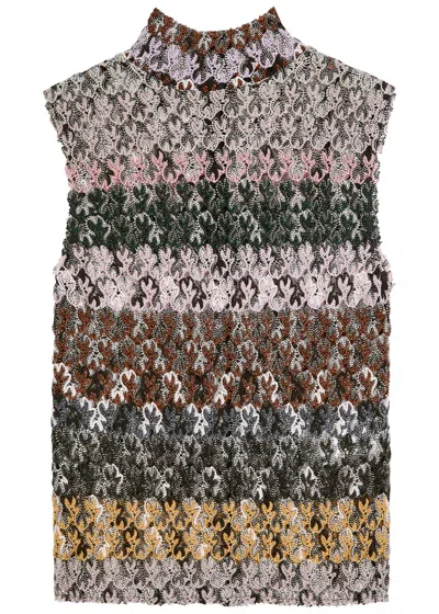 Missoni Striped Metallic-knit Top In Multi