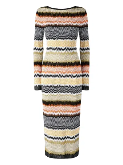 Missoni Striped Midi Dress In Yellow