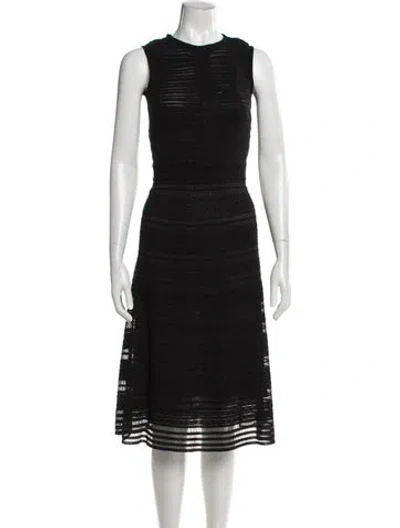 Pre-owned Missoni Striped Midi Length Dress In Black