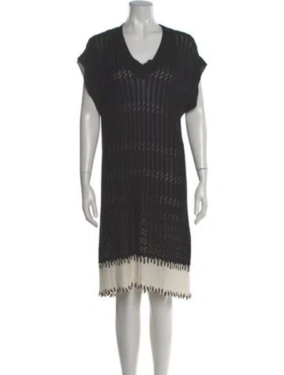 Pre-owned Missoni Striped Midi Length Dress In Gray