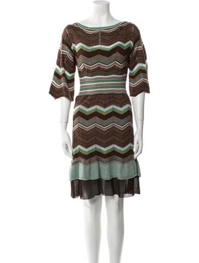 Pre-owned Missoni Striped Midi Length Dress In Multi