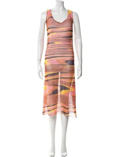 Pre-owned Missoni Striped Midi Length Dress In Multi