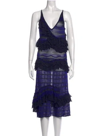 Pre-owned Missoni Striped Midi Length Dress In Multi