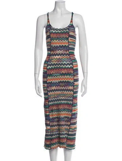 Pre-owned Missoni Striped Midi Length Dress In Multicolor